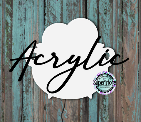 Clear Acrylic - Cauldron -  With or Without Hole  - Sublimation Acrylic