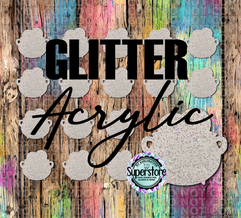 Glitter Acrylic Cauldron Badge Reels - 10 or 20 count 1.5 & 2 inch size - Sublimation Acrylic