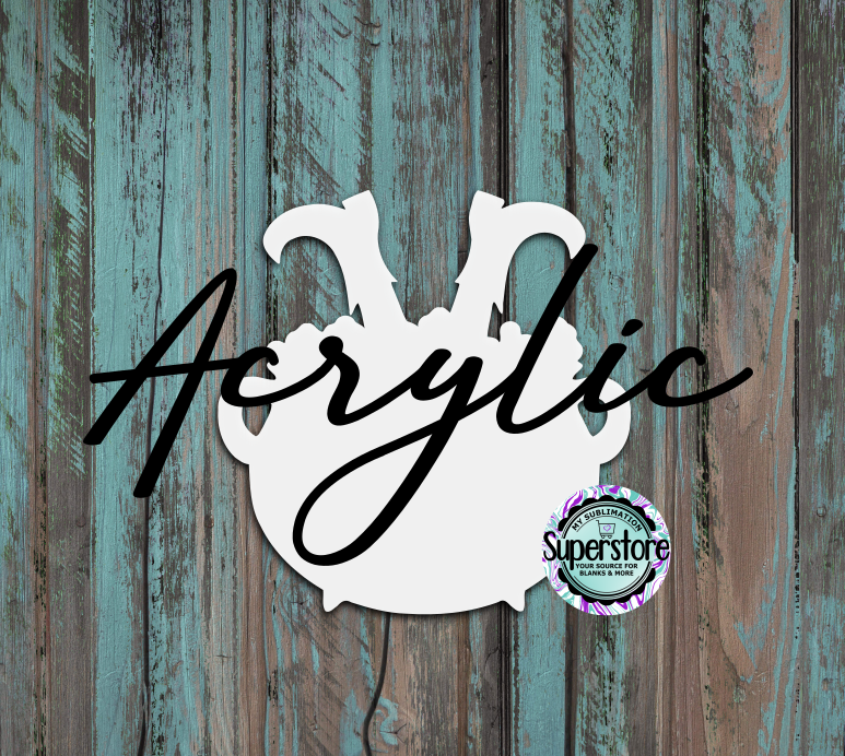 Clear Acrylic - Witch Leg Cauldron -  With or Without Hole  - Sublimation Acrylic