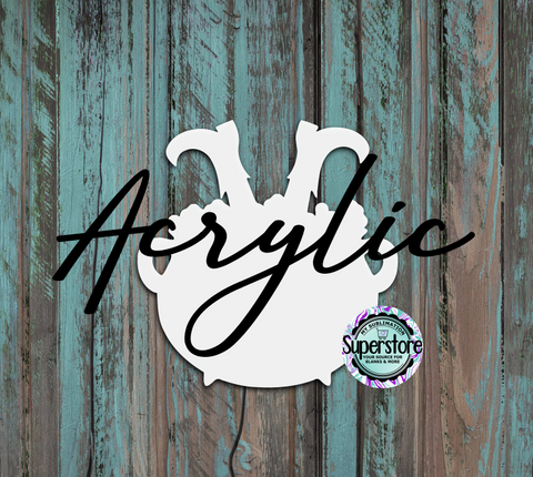 Clear Acrylic - Witch Leg Cauldron -  With or Without Hole  - Sublimation Acrylic