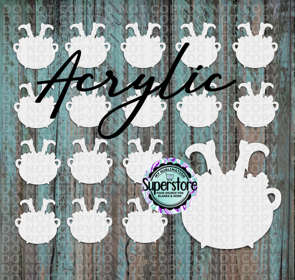 Acrylic With Leg Cauldron - 10 or 20 count 1.5 & 2 inch size - Sublimation Acrylic