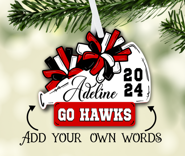 Digital Download - Cheer red - black and white design - for our sublimation blanks