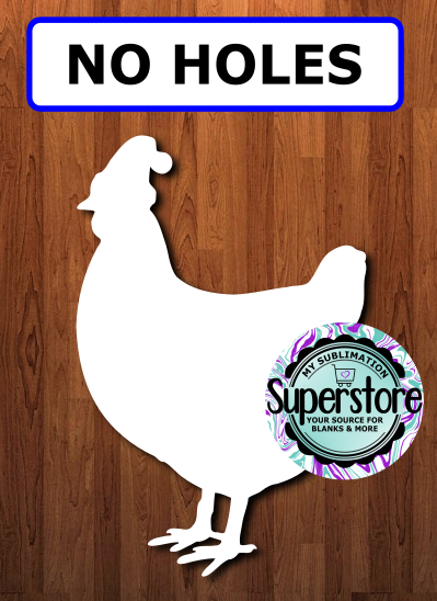 Santa Hat Chicken - NO holes - Sublimation Blank MDF