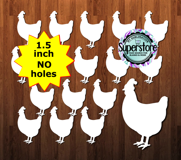 10 or 20pc bundle - 1.5 or 2 inch size Santa Hat Chicken - (great for badge reels & hairbow centers)