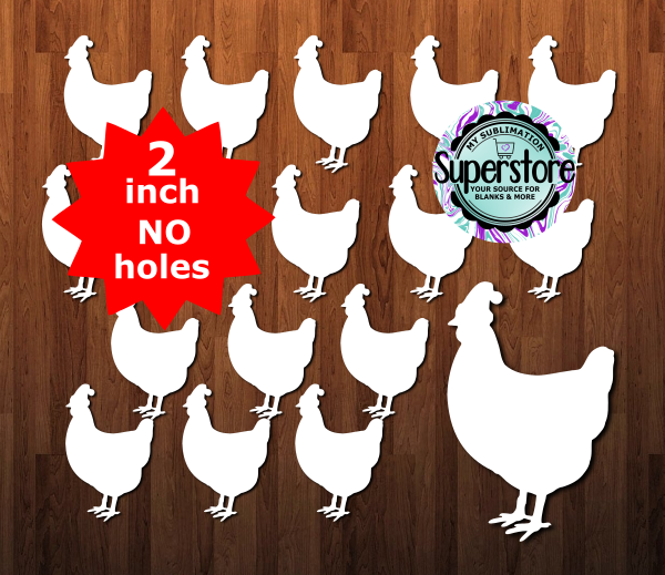 10 or 20pc bundle - 1.5 or 2 inch size Santa Hat Chicken - (great for badge reels & hairbow centers)