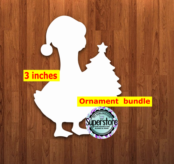 Christmas Tree Goose - With or Without Hole - bundle price - MDF sublimation blanks