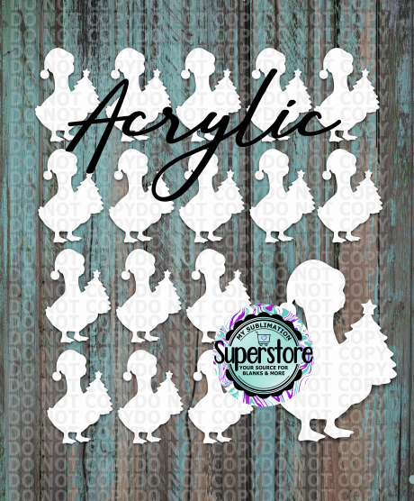 Acrylic - Christmas Tree Goose - 10 or 20 count 1.5 & 2 inch size - Sublimation Acrylic