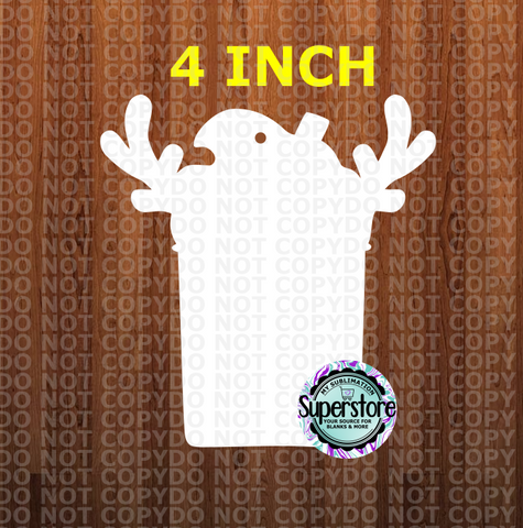 Deer Coffee  4 inch ornament WITH hole or NO hole option  - MDF Sublimation Blank