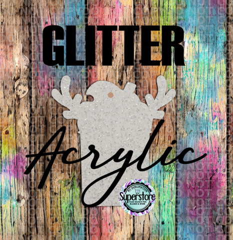 GLITTER Acrylic Deer Coffee -  With or Without Hole  - Sublimation Acrylic