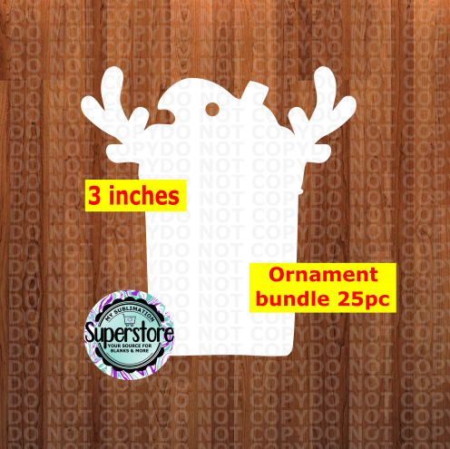 Deer Coffee - WITH HOLE - ornament bundle price - MDF sublimation blanks