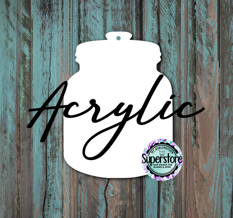 Clear Acrylic -  Jar - Ornament -  With or Without Hole  - Sublimation Acrylic