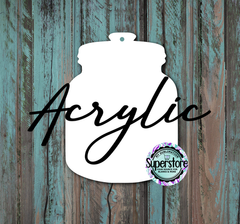 Clear Acrylic -  Jar - Ornament -  With or Without Hole  - Sublimation Acrylic