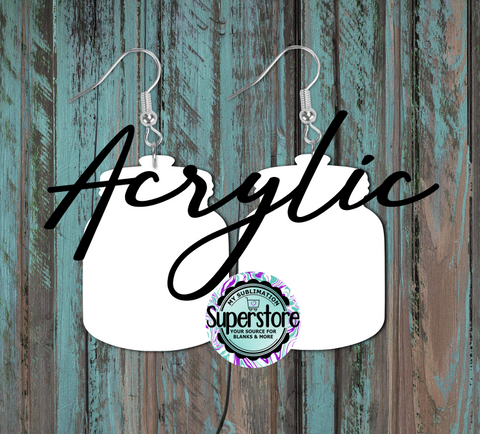 Clear Acrylic Jar -  Earrings -  5 & 10 pairs 1.5 & 2 inch size - Sublimation Acrylic