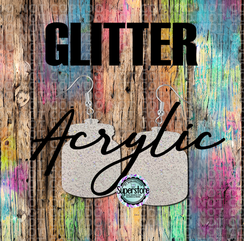 Glitter Acrylic Jar -  Earrings - 5 & 10 pairs 1.5 & 2 inch size - Sublimation Acrylic