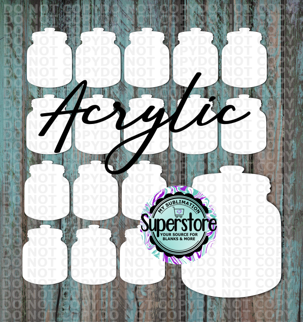 Acrylic Jar - 10 or 20 count 1.5 & 2 inch size - Sublimation Acrylic