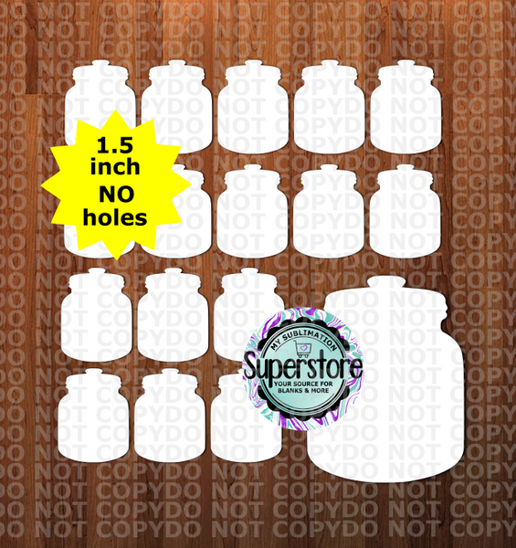 Jar - 10 or 20pc bundle - 1.5 or 2 inch size - MDF Sublimation (great for badge reels & hairbow centers)
