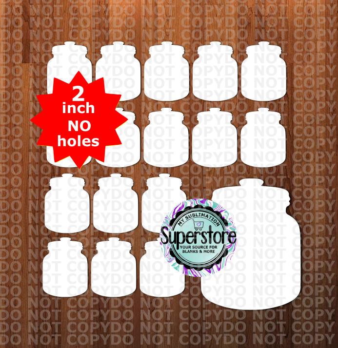 Jar - 10 or 20pc bundle - 1.5 or 2 inch size - MDF Sublimation (great for badge reels & hairbow centers)
