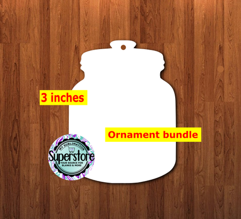 Jar ornament - With Hole or NO HOLE Bundle - ornament bundle price - MDF sublimation blank