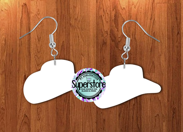 Cowboy hat earrings - 4 sizes .50, 1, 1.5 inch or 2 inch MDF - BULK PURCHASE 10pair