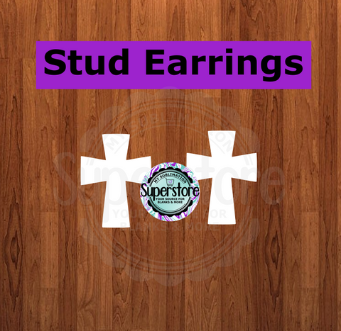 10 or 20 pair bulk buy - Cross .75 inch studs for earrings