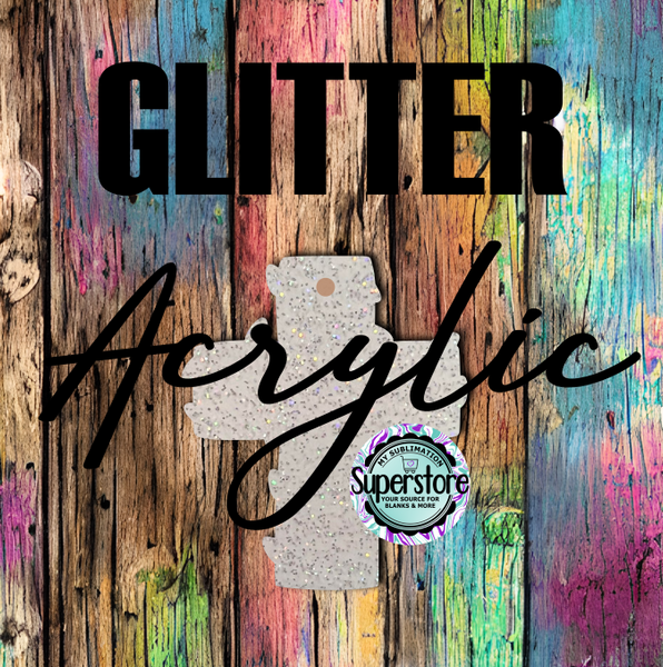 GLITTER Acrylic Cross with lights -  With or Without Hole  - Sublimation Acrylic