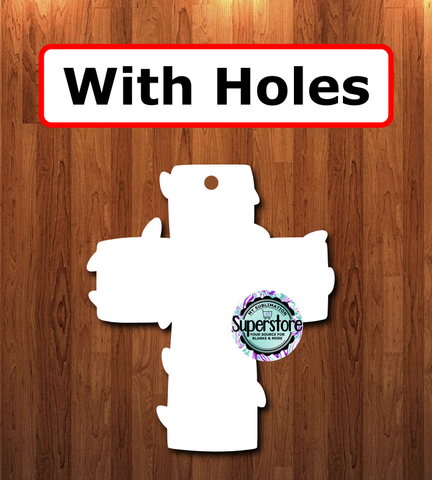 Cross with lights - WITH holes - Sublimation Blank MDF