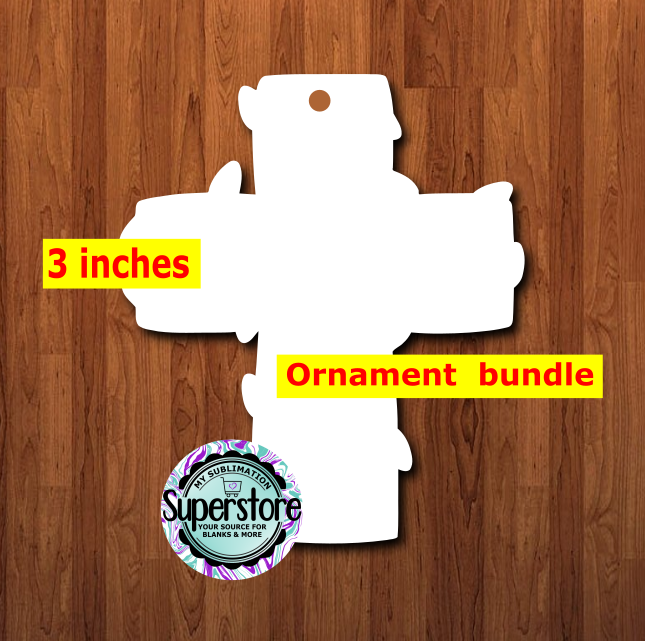 Cross with lights - With Hole or NO HOLE Bundle - ornament bundle price - MDF sublimation blank