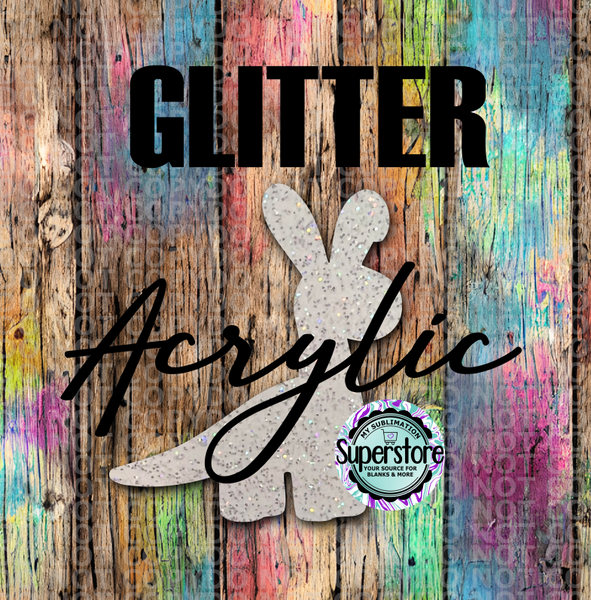 GLITTER Dino Bunny -  With or Without Hole  - Sublimation Acrylic