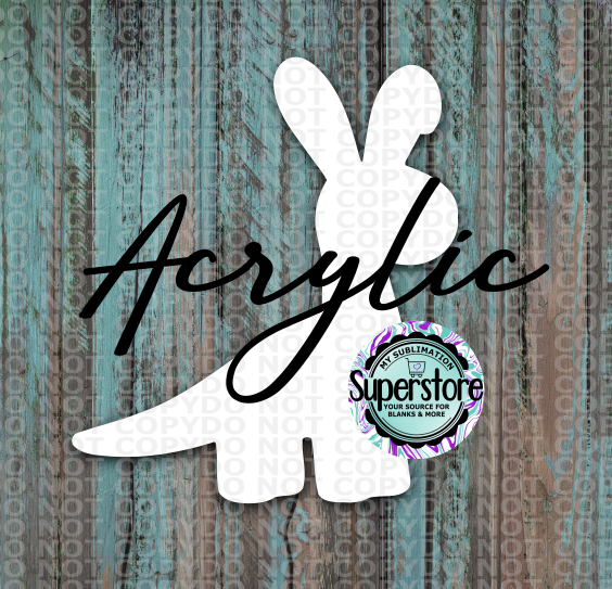 Clear Acrylic -  Dino Bunny -  With or Without Hole  - Sublimation Acrylic