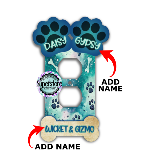 Digital Download - Dog Paw with Bone Outlet Cover Design - made for our blanks