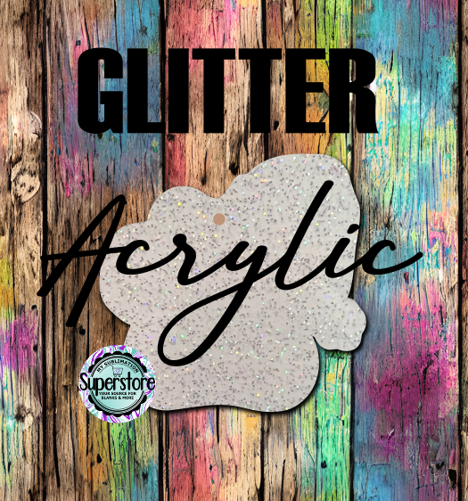 GLITTER Acrylic Santa Hat Dog Paw -  With or Without Hole  - Sublimation Acrylic