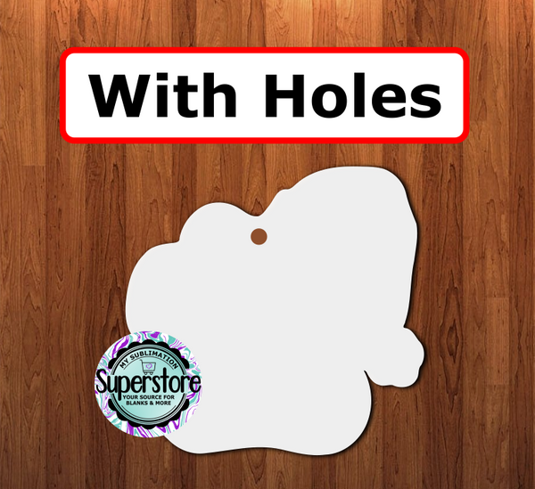 Santa Hat Dog Paw - WITH holes - Sublimation Blank MDF