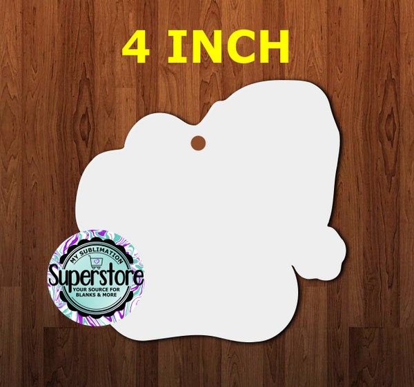 4 inch Santa Hat Dog Paw - MDF Sublimation Blank