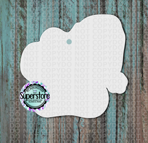 Clear Acrylic - Santa Hat Dog Paw -  With or Without Hole  - Sublimation Acrylic