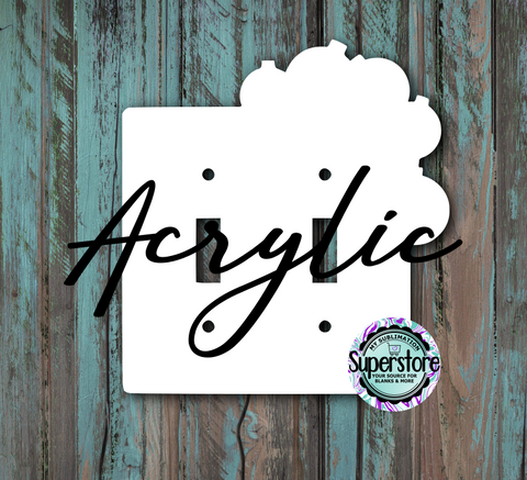 Clear Acrylic - Double Light Switch Cover - Bulb - Sublimation Acrylic