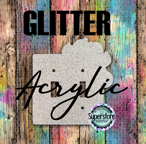 Glitter Acrylic - Double Light Switch Cover - Bulb - Sublimation Acrylic
