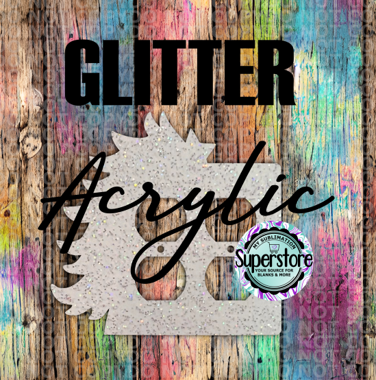 Glitter Acrylic - Double Outlet Cover - Tree  - Sublimation Acrylic