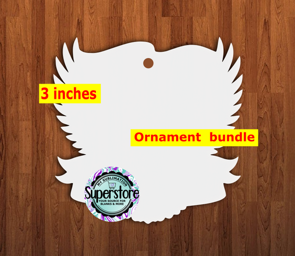Eagle With Flag - With or Without Hole - bundle price - MDF sublimation blanks