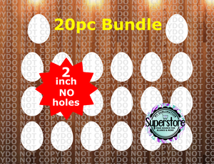 2 inch - Egg - (great for badge reels & hairbow centers)