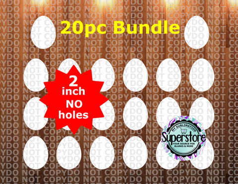 2 inch - Egg - (great for badge reels & hairbow centers)