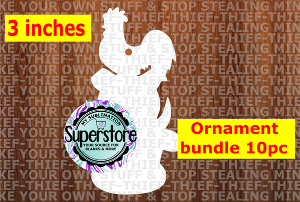 Farm Trio - with hole - Ornament Bundle Price