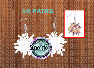 Firework burst earrings - BULK PURCHASE 5 or 10pair - MDF Sublimation Blanks