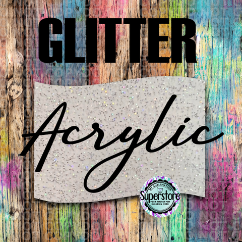 GLITTER Horizontal Flag -  With or Without Hole  - Sublimation Acrylic