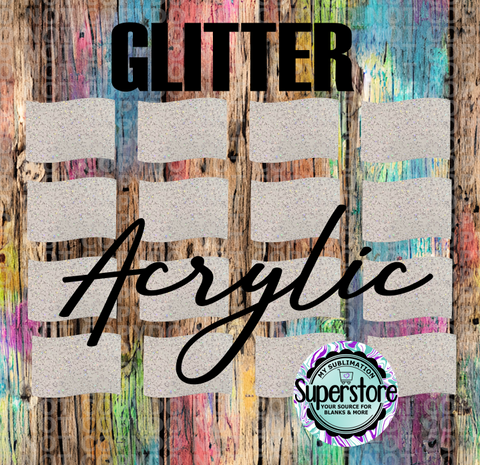 Glitter Acrylic Flag - 10 or 20 count 1.5 & 2 inch size - Sublimation Acrylic