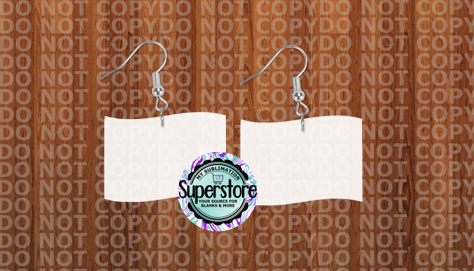 Horizontal Flag earrings -3 sizes -  MDF - BULK PURCHASE 10pair