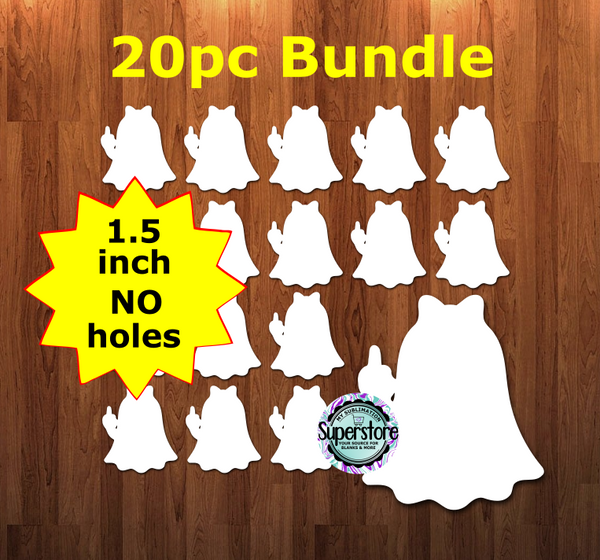 Flipping Ghost - 10 or 20pc bundle - 1.5 or 2 inch size (great for badge reels & hairbow centers)