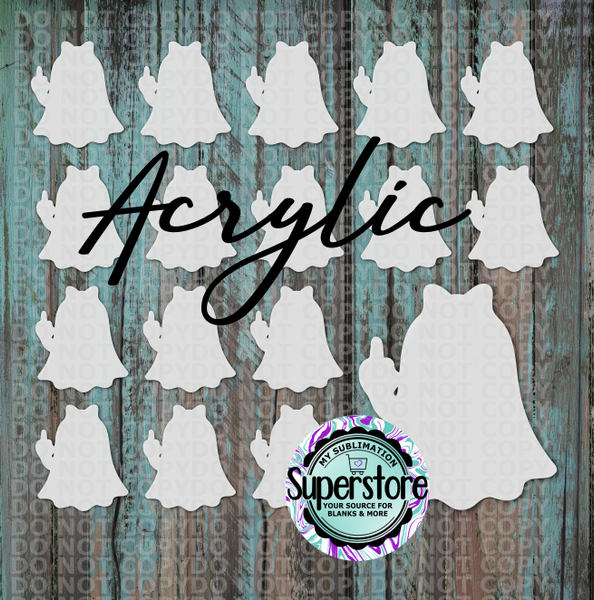 Acrylic Flipping Ghost - 10 or 20 count 1.5 & 2 inch size - Sublimation Acrylic