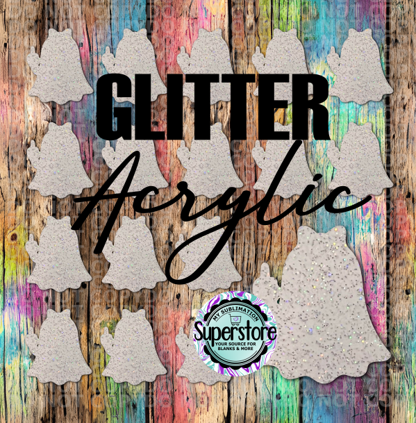 Glitter Acrylic Flipping Ghost Badge Reels - 10 or 20 count 1.5 & 2 inch size - Sublimation Acrylic