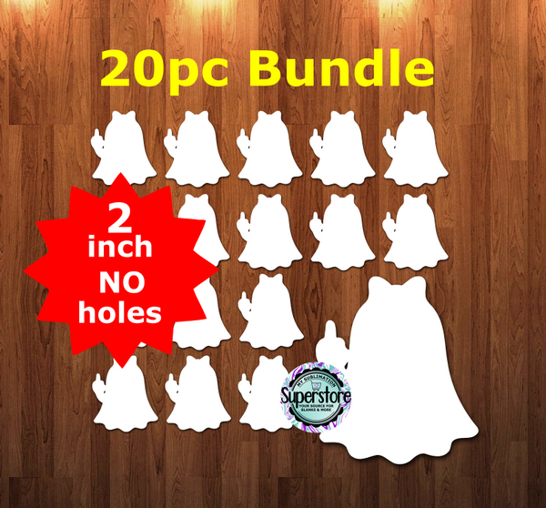 Flipping Ghost - 10 or 20pc bundle - 1.5 or 2 inch size (great for badge reels & hairbow centers)