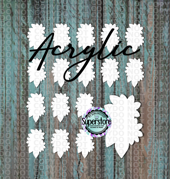 Acrylic - Flower Bundle - 10 or 20 count 1.5 & 2 inch size - Sublimation Acrylic